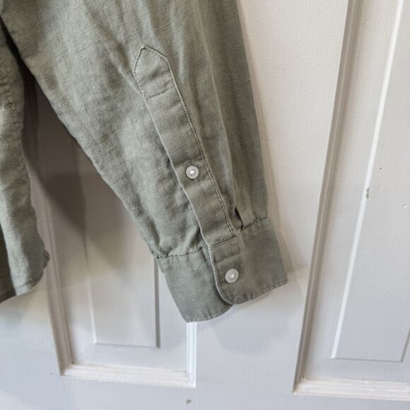 Everlane The Classic Linen Shirt Men Size M Sage Button Down Coastal Minimalist - Picture 5 of 10